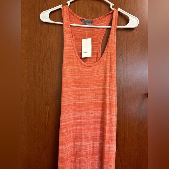 VINCE. Maxi Dress Orange Space Dye Women's XS Floor Length Stretch Razorback NWT - Picture 3 of 6